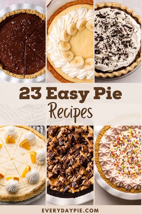 Triple Coconut Cream Pie, No Bake Oreo Pie, Pie Crust Dessert, Fall Pies Recipes, Chocolate Chip Cookie Pie, Cool Whip Desserts, Sweet Cherry Pie, Thanksgiving Pie Recipes, Chocolate Chip Pie