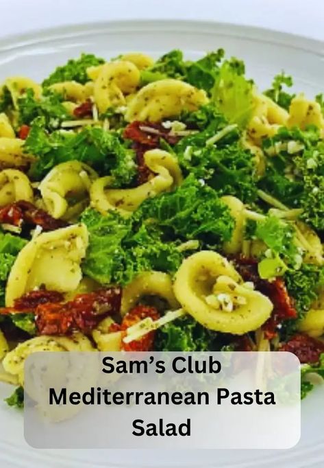 Sams Club Copycat Recipes, Kale Pasta Salad, Salad Copycat, Mediterranean Pasta Salad, Mediterranean Salad Recipe, Mediterranean Pasta Salads, Mediterranean Diet Recipes Dinners, Pasta Salad With Tortellini, Mediterranean Pasta