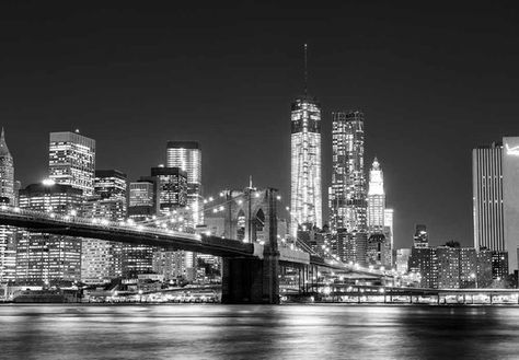 Ny Wallpaper, Emblem Ideas, Bridge Landscape, New York Wallpaper, New York City Photos, Black And White Photo Wall, York Wallpaper, Black And White Picture Wall, Manhattan Skyline