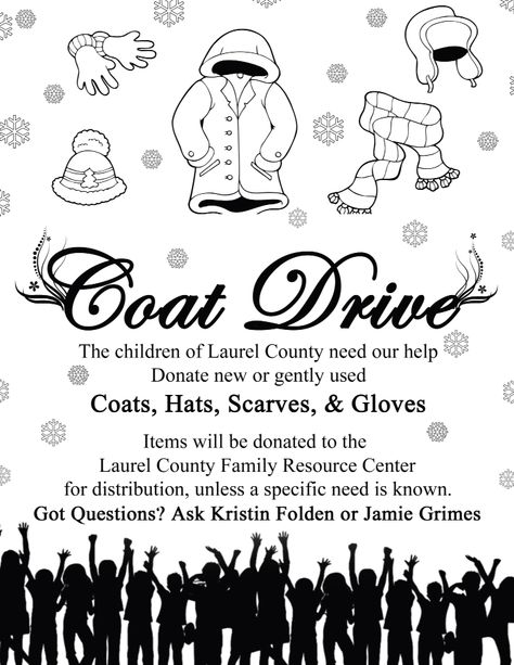 Coat Drive at church for outreach. We are collecting coats and other winter items all winter. Coat Drive, Community Outreach, Preschool