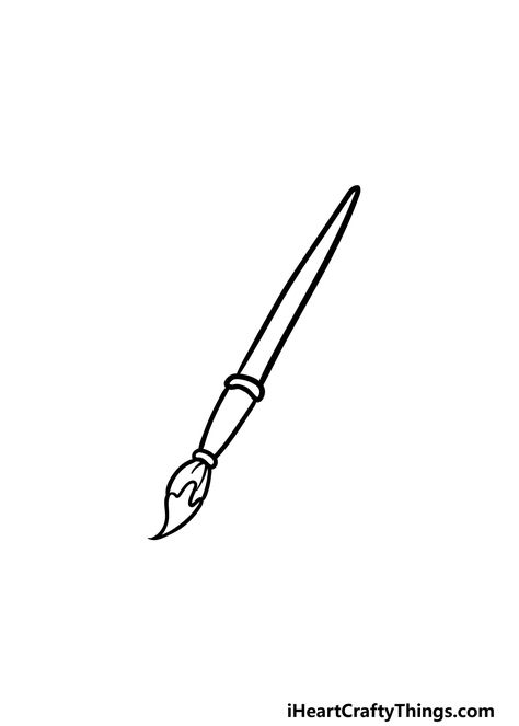 Drawing Of Paintbrush, Small Paintbrush Tattoo, How To Draw A Paint Brush, Art Brush Tattoo, How To Draw A Pencil, Paintbrushes Drawing, Paint Brush Sketch, Epcot Tattoo, Paintbrush Sketch