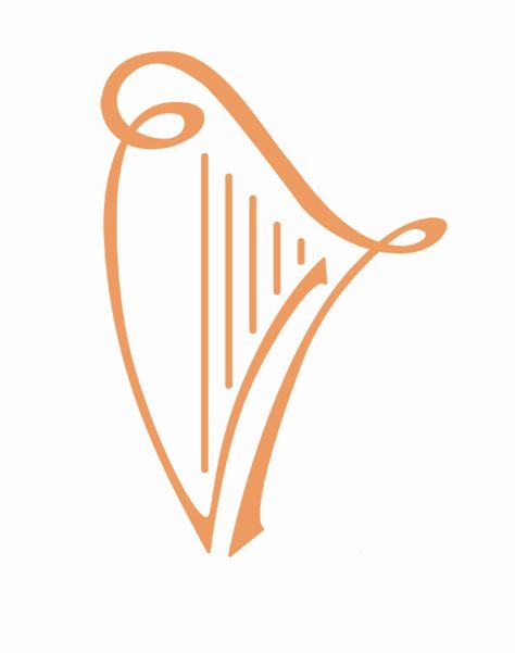 Harp Art, Swirly Lines, Ireland Tattoo, Musical Instruments Drawing, Harp Music, The Garden Room, Wedding Musicians, Best Tattoo Ever, Pumpkin Tattoo