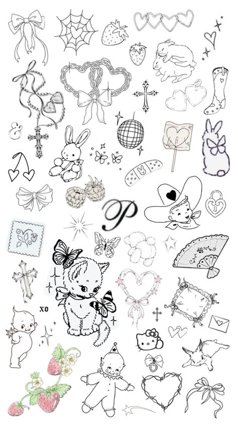 Cute Core Tattoo, Dainty Pretty Tattoos, Coquette Tattoo Ideas Aesthetic, Cute Coquette Tattoos, Coquette Back Tattoo, Paper Doll Tattoo, Coquette Tattoo Designs, Cool Dainty Tattoos, Tattoo Ideas Coquette