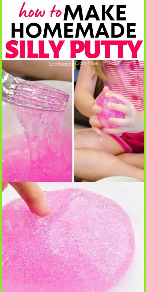 Silly Puddy Recipe, How To Make Putty, Homemade Putty, Silly Putty Recipe, Diy Silly Putty, Homemade Silly Putty, Putty Recipe, Daycare Projects, Kids Market