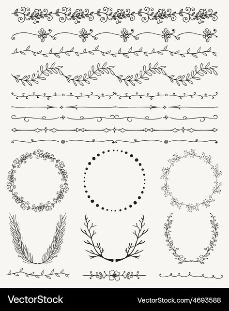 Jewelry Findings Guide, Hand Drawn Borders, Bullet Journal Dividers, Free Tattoo Fonts, Book Rebinding, Drawing Plants, Drawing Borders, Butterfly Journal, Hand Drawn Border