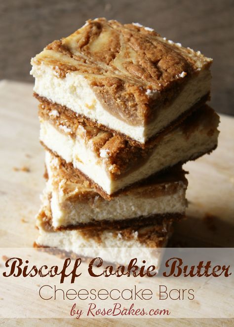 Cookie Butter Cheesecake, Swirled Cheesecake, Speculoos Cookie Butter, Biscoff Recipes, Biscoff Cookie Butter, Biscoff Spread, Cheesecake Bar Recipes, Biscoff Cookies, Cookie Butter