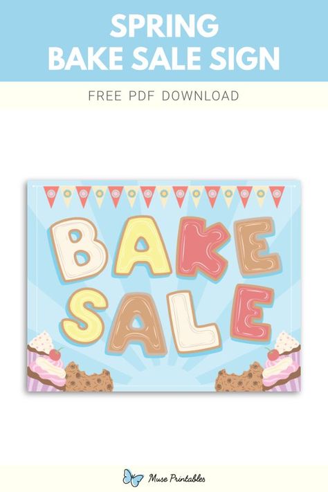 Free printable spring bake sale sign template in PDF format. Download it at https://museprintables.com/download/sign/spring-bake-sale/ Bake Sale Poster Ideas Signs, Spring Bake Sale, Bake Sale Sign, Bake Sale Poster, Yard Sale Signs, Sale Signs, Spring Baking, Sale Sign, Cupcake Shops