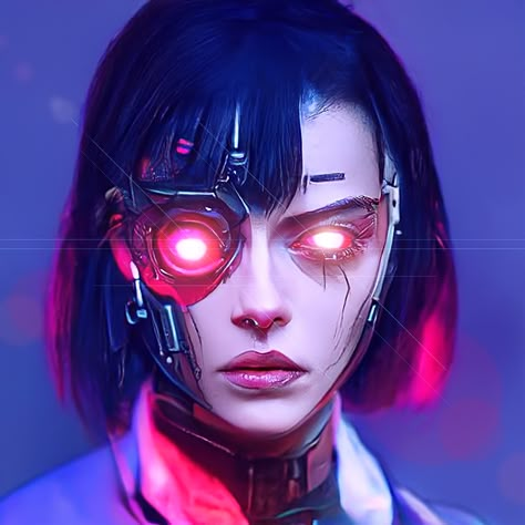 Cyberpunk People Art, Cyberpunk Android Art, Cyberpunk Woman Character Art, Cyberpunk Lady, Cyberpunk Woman Art, Cyberpunk Eyes, Cyberpunk Character Art Female, Cyberpunk Face, Robot Portrait