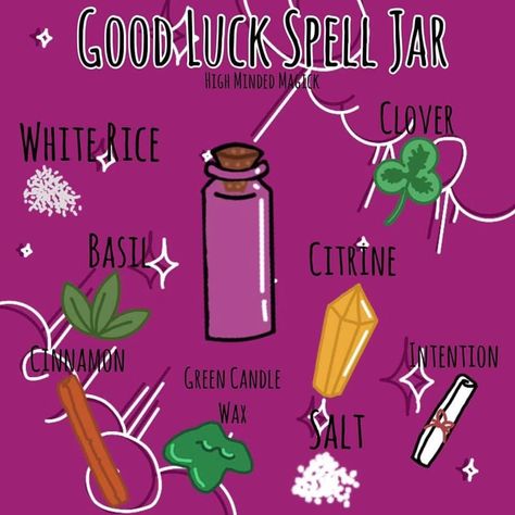 Spell Jars For Luck, Luck Spell Jar Witchcraft, Luck Spell Jar Recipe, Luck And Success Spell Jar, Luck Spells Witchcraft Jar, Friendship Spell Jar Ingredients, How To Make A Good Luck Spell Jar, Loyalty Spell Jar, Luck Jar Spell