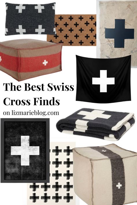 Swiss Cross Pillow, Swiss Cross Decor, Swiss Decoration, Swiss Chalet Decor, Swiss Cross Rug, Swiss Cross Blanket, Ski Bedroom, Swiss Decor, Ski Houses