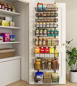 Deep Baskets, Door Pantry Organizer, Pantry Door Organizer, Door Spice Rack, Wall Spice Rack, Hanging Spice Rack, Diy Pantry Organization, Wall Mounted Spice Rack, Pantry Organizer