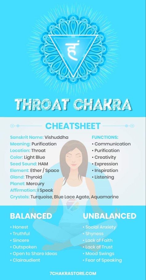 Chakra For Beginners, Chakra Guide, Healing Guide, Chakra Meanings, Vishuddha Chakra, The Throat Chakra, Chakra Chart, Throat Chakra Healing, Chakra Health