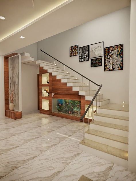 Room With Stairs, Staircase Interior Design, Staircase Design Modern, Stairs Design Interior, Escalier Design, House Balcony Design, Indian Home Design, Interior Design Your Home, Stairs Design Modern