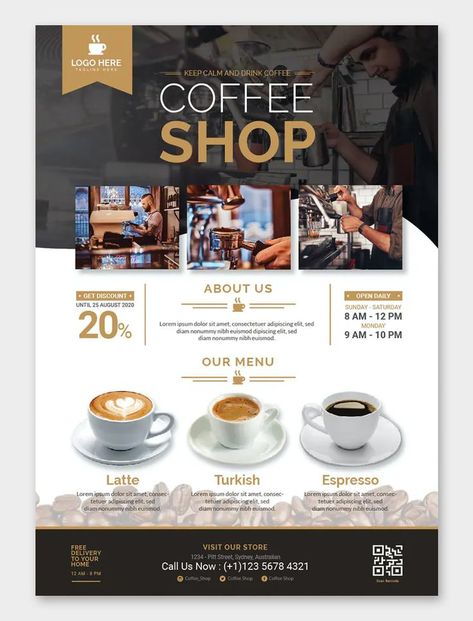 Coffee Shop Flyer, Personal Branding Logo Design, Cafe Menu Design, Coffee Shop Menu, Coffee Shop Business, Menu Design Template, Coffee Business, Food Menu Design, Flyer Design Inspiration