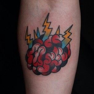 Brains Oz Tattoo, Storm Tattoo, Brain Tattoo, Brain Storm, Tattoo Concepts, 13 Tattoos, Wicked Tattoos, Traditional Tattoo Sleeve, Flash Tattoo Designs