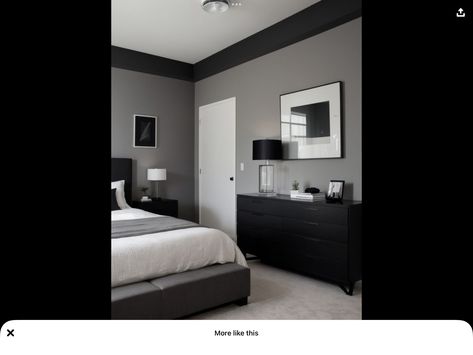 Gray Bedroom Design, Black White And Grey Bedroom, Black And Grey Bedroom, Dark Bedroom Furniture, Grey Bedroom Design, Gray Bedroom Walls, Mens Bedroom Decor, Black Bedroom Decor, Grey Bedroom Decor