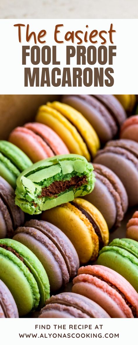 Macaron Cookie Recipe, Macaroons Easy Recipe, Macroon Easy Recipe, Easy Maccoroons, How To Make Maccoroons, Homemade Macaroons Easy, Perfect Macaron Recipe, Fail Proof Macaron Recipe, Macaron Cookies Recipe