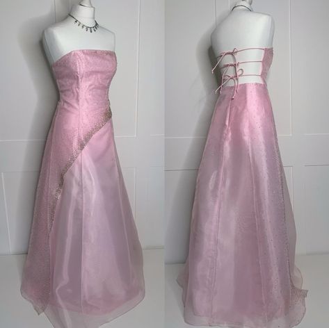 2000s Prom Dress Aesthetic, Pink 90s Prom Dress, Prom Dresses 90s, Vintage Prom Dresses 90s, Vintage Prom Dresses, Dresses 90s, Medieval Things, Vintage Dresses For Sale, 90s Prom Dress