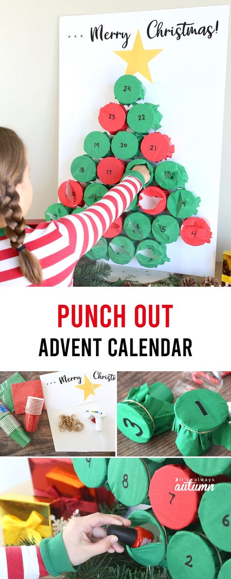 DIY Punch Out Advent Calendar - It's Always Autumn Punch Out Advent Calendar, Homemade Advent Calendars, Children Songs, Calendar Advent, Christmas Advent Calendar Diy, Advent For Kids, Advent Calenders, Advent Calendars For Kids, Diy Calendar