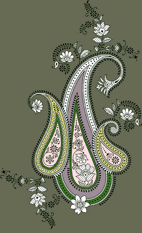 description Scarf Drawing, Paisley Print Design, Islamic Motifs, Adobe Illustrator Graphic Design, Botanical Flower Art, Paisley Wallpaper, Flower Drawing Design, Folk Art Flowers, Print Design Art