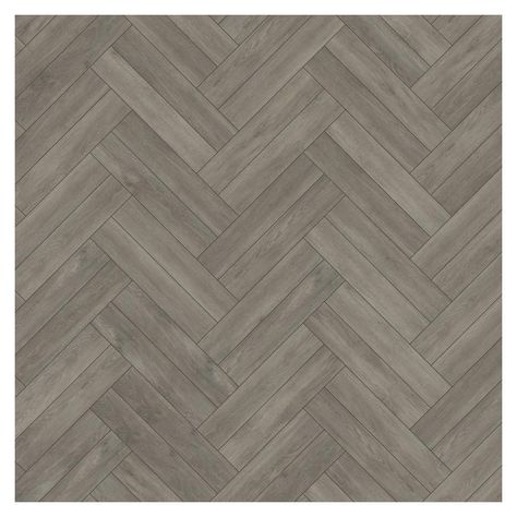 Choose these vinyl boards with a herringbone pattern to add an eye-catching design in soft pearl grey oak finish. Vinyl Board, Flooring Laminate, Commercial Construction, Kitchen Views, Grey Flooring, Grey Chevron, Radiant Heat, Grey Oak, Underfloor Heating