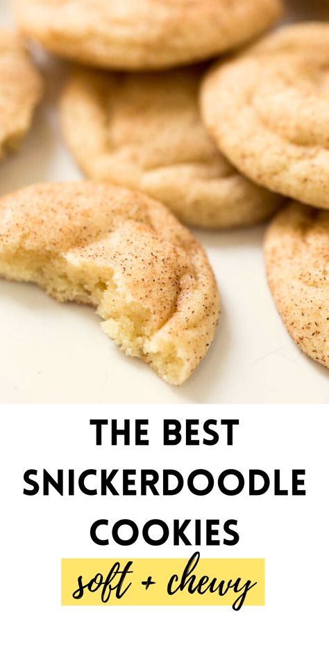 soft and chewy snickerdoodle cookies on a plate Snickerdoodle Cookies Recipe Easy, Snickerdoodle Cookie Recipe, Soft Snickerdoodle Cookies, Best Snickerdoodle Cookies, Snickerdoodle Cookies Easy, Easy Homemade Cookies, Quick Cookies Recipes, Quick Cookies, Snickerdoodle Cookie