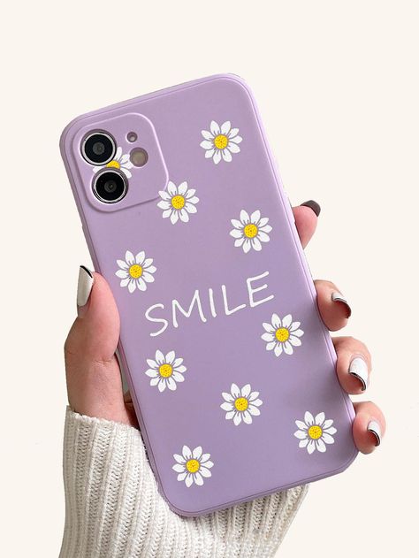 Multicolor    TPU Floral Letter Phone Cases    Phone/Pad Accessories Daisy Phone Case, Phone Case Diy Paint, Pretty Iphone Cases, Cover Ideas, Floral Letters, Diy Paint, Girl Life Hacks, Diy Phone Case, Cute Phone Cases