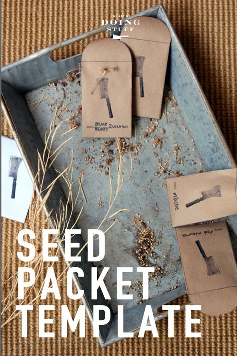 I bet you save your seeds in all manner of ways. Pill jars, envelopes that are too big, folded bits of gum wrapper. Print off these seed packets and have them all organized for once. Seed Saving Envelopes, Diy Seed Packets, Seed Packet Template, Seed Swap, Vegetable Seeds Packets, Gum Wrapper, Saving Seeds, Seeds Gifts, Seed Storage