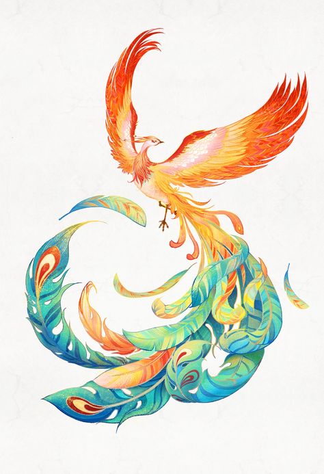 Modern adaptations of mythology proof of strong cultural confidence - Global Times Phoenix Drawing, Phoenix Bird Art, Ink Tattoo Design, Red Tattoo Ideas, Red Ink Tattoo, Phoenix Artwork, Red Tattoo, Romantic Story, Phoenix Design