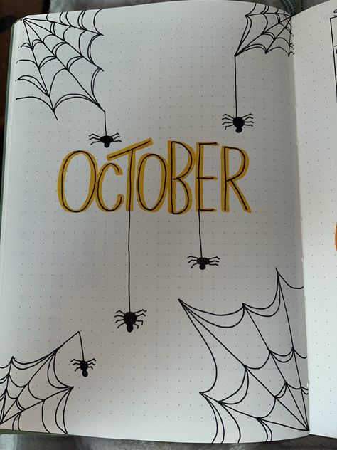 october cover page! October Page Bullet Journal, 2025 Cover Page, Bullet Journal 2025 Cover Page, October Cover Page Bullet Journal, Journal Ideas Cover Page, October Journal Page, October Title Page, October Bullet Journal Cover Ideas, Bullet Journal November Cover Page