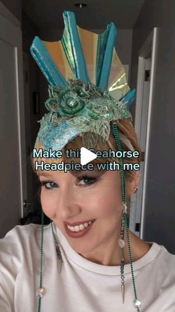 Seahorse Costume Women, Wire Headpiece Diy, Swordfish Costume, Seahorse Headpiece, Seahorse Costume Diy, Starfish Costume, Seahorse Costume, Diy Headpiece, Adult Costumes Diy