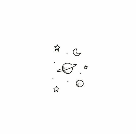 Simple Galaxy Tattoo Design, Cute Space Tattoos Simple, Stars Planets Tattoo, Galaxy Line Tattoo, Space Simple Tattoo, Small Outer Space Tattoo, Cute Saturn Tattoos, Outer Space Tattoos Simple, Minimalist Universe Tattoo