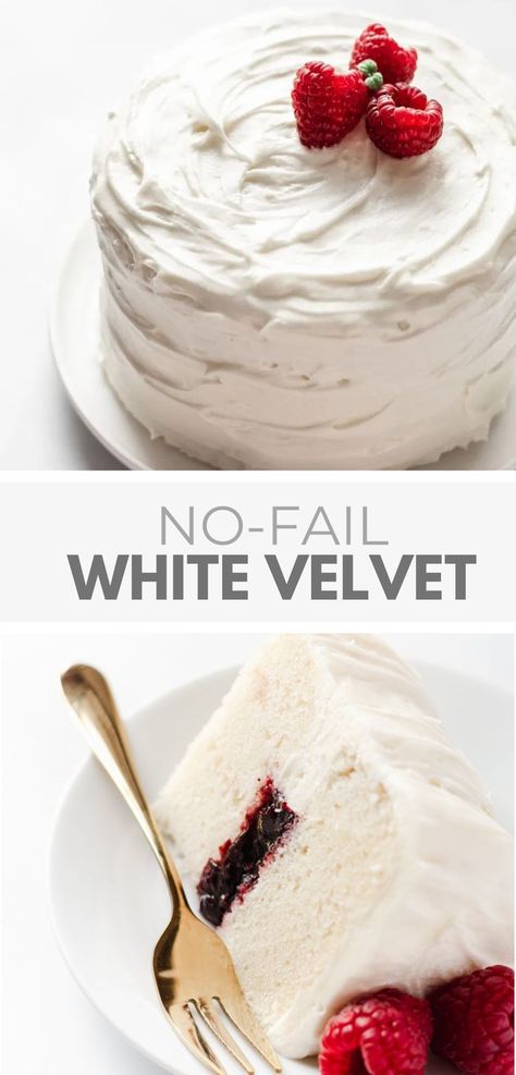 White Velvet Cake Recipe Cake Boss White Velvet Cake Recipe, Moist White Velvet Cake Recipe, The Perfect White Cake, White Cake 9x13 Recipe, The Best Homemade Cake Recipes, Best Simple Cake Recipe, Less Sweet Cake Recipes, Gluten Free White Velvet Cake, Wedding White Cake Recipe