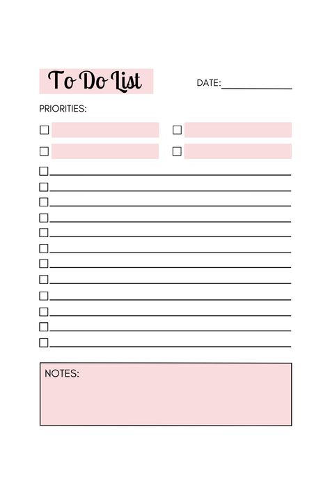 To Do List Digital Template, Pink To Do List Template, To Do List Pink Aesthetic, Task List Aesthetic, To Do List Aesthetic Study, To Do List Printable Aesthetic, Homemaker Binder, Todo List Aesthetic, Todo List Printable