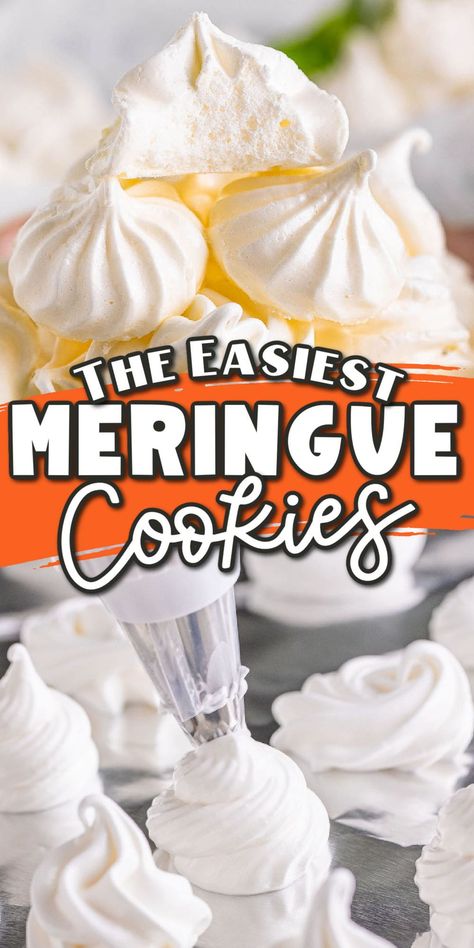 Marange Recipe, Easy Meringue Cookies, Vanilla Meringue Cookies, Easy Meringues, Meringue Cookie, How To Make Meringue, Meringue Cookie Recipe, Baked Meringue, Oatmeal Raisin Cookies Chewy