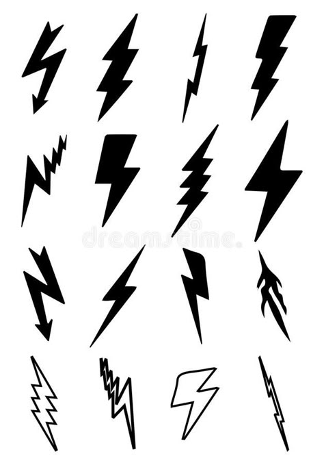 Thunderbolt Tattoo, Lightning Bolt Tattoo, Lightning Tattoo, Bolt Tattoo, Thunder Bolt, Lightning Bolts, Baby Tattoos, Badge Design, Icon Set Vector