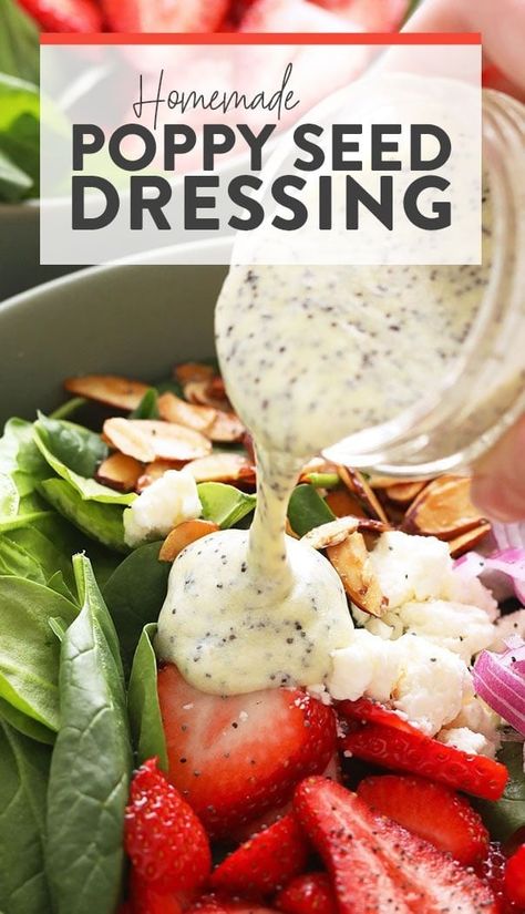 Poppy Seed Salad Dressing, Poppyseed Dressing Recipe, Poppyseed Salad Dressing, Poppy Seed Salad, Homemade Salad Dressing Healthy, Seed Salad, Salad Dressing Recipes Healthy, Poppyseed Dressing, Poppy Seed Dressing