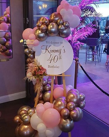 40th Balloon Arch, 40th Birthday Balloon Arch, Balloon Topiary, 40 Birthday Signs, 40th Birthday Balloons, Rainbow Balloon Arch, 40 Balloons, Event Display, Balloon Installation