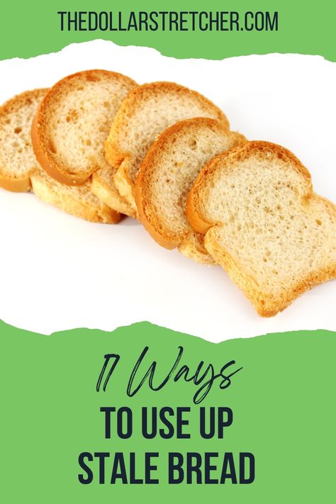 Don’t throw out that stale bread! Use it up instead. Here are several ways to use stale bread and prevent food waste. Ways To Use Up Bread, Recipes For Stale Bread, What To Make With Stale Bread, Uses For Stale Bread, What To Do With Stale Bread, Stale Bread Recipes, Thicken Stew, How To Make Meatloaf, Frugal Food