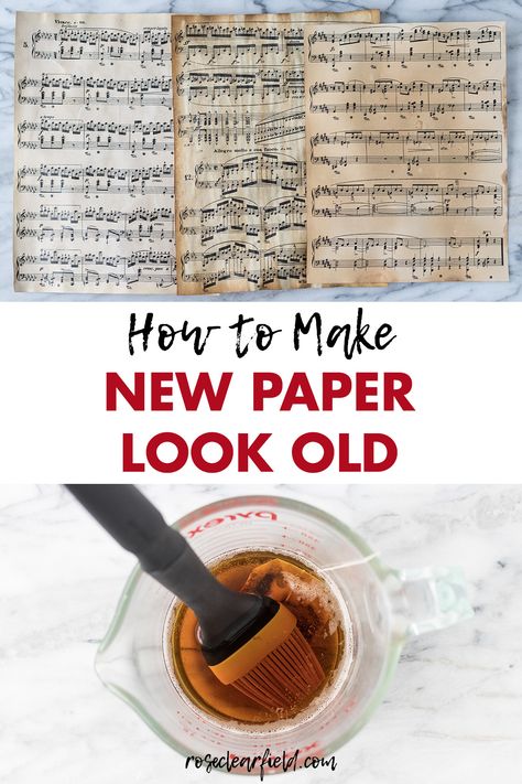 Sheet Music Crafts, Old Sheet Music, Book Page Crafts, Music Crafts, Music Paper, How To Age Paper, New Paper, Card Crafts, Old Book Pages