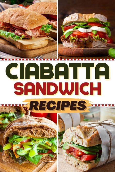 Ciabatta Sandwich Recipes, Gourmet Sandwiches Recipes, Ciabatta Sandwich, Ciabatta Bread Recipe, Sandwhich Recipes, Best Sandwich Recipes, Panini Sandwiches, Sandwich Ideas, Gourmet Sandwiches