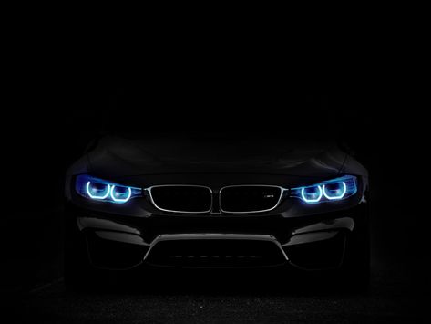 Desktop Wallpaper BMW, car, blue headlight, dark, hd image, picture, backgrounds, 6906f8 Bmw M3 Wallpaper, Bmw Angel Eyes, Blue Headlights, Black Car Wallpaper, Bmw Red, Matte Black Cars, Carros Bmw, Bmw Black, 4k Wallpapers For Pc