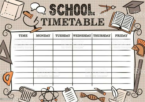 Schedule Journal Ideas, Raspored Časova, School Timetable Ideas, Schedule For School, Study Timetable Template, Schedule Journal, Diy Bullet Journal, Schedule School, Buku Diy