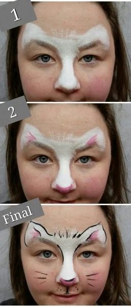 Easy 3 Step Kitty - Facepaint.com