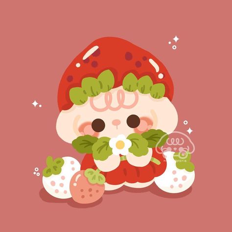 Strawberry Anime Pfp, Strawberry Art Cute, Strawberry Pfps, Cute Strawberry Icon, Strawberry Pfp, Strawberry Anime, Strawberry Character, Strawberry Icon, Bunny Strawberry