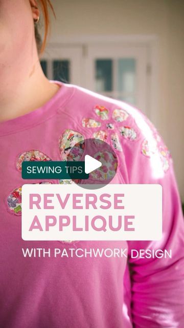 Gabriela Longfish | Chalk and Notch on Instagram: "How to upgrade your Page Hoodie with reverse appliqué -  Inspired by some patchwork ready to wear sweatshirts, this look is easy to re-create using your favorite sweatshirt pattern and fabric scraps. If you want to skip the patchwork, you can also use this technique with a single piece of fabric for the appliqué.  Quick Tip | Backing your patchwork with a chiffon fabric gives it a nice, smooth layer against the skin for added comfort.   Videos and Tutorial | @megmadesewing Pattern | @chalkandnotch #pagehoodie Fabric | French Terry from @blackbirdfabrics and Liberty of London fat quarters  #sewingtutorial #howtosew #sewingtips #chalkandnotchpatterns #isew #diyfashion #applique #sewist" Patch Sweatshirt Diy, Patchwork Clothes Diy, Embroidered Sweatshirt Diy, Reverse Applique Designs, Reverse Applique Tutorial, Sweatshirt Refashion Remake, Comfort Videos, Hoodie Upcycle, Hoodie Sewing