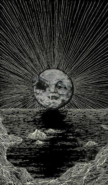 Hugo Cabret Art, Hugo Cabret Aesthetic, Moon Wallpaper Drawing, A Trip To The Moon Tattoo, Moon Surrealism, The Invention Of Hugo Cabret, A Trip To The Moon, Hugo Cabret, Arte Indie