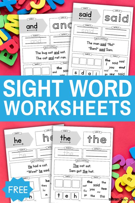 Reading Tools For First Grade, Sight Word Reading Free Printable, Sight Word Lesson Plans, Sight Word Folder, Sight Word Templates Free Printable, Sight Word Practice Worksheets, Learn To Read Worksheets, And Sight Word Worksheet, Sight Word See Worksheet Free Printable