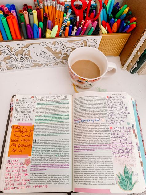 The book of Joshua is teaching me that the Lord WILL fight for me no matter the circumstance! ⭐️ He goes before me and protects me 🩷 Joshua Bible Study, Joshua Bible Journaling, He Goes Before Me, Joshua Bible, Book Of Joshua, Handwriting Ideas, Bible Ideas, Faith Encouragement, Christian Bible Study