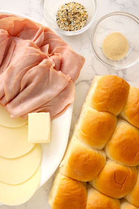 Turkey and Cheese Sliders - Kitchen Divas Turkey And Cheese Sliders, Sliders Recipes Turkey, Turkey Lunch Meat, Ham Sliders, Turkey Sliders, Cheese Sliders, Leftover Cranberry Sauce, Honey Baked Ham, Slow Cooker Turkey